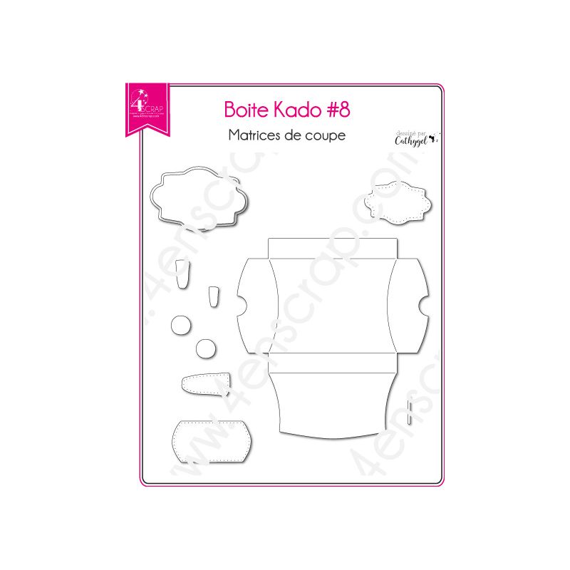 Boite kado 8 -Matrice de coupe Die Boite kado 8 -Matrice de coupe Die