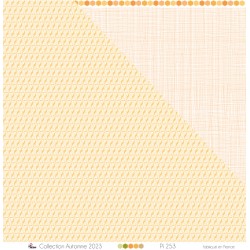 Ensemble de mini feuilles blanches sur fond safran - Papier imprimé