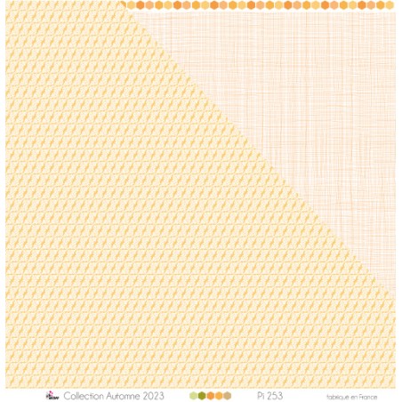 Mini white leaves on saffron background - Printed paper