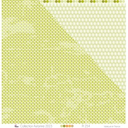 Minis feuillages blancs sur fond nuancé vert foncé et clair