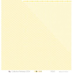 Minis fleurs blanches sur fond jaune- Papier imprimé