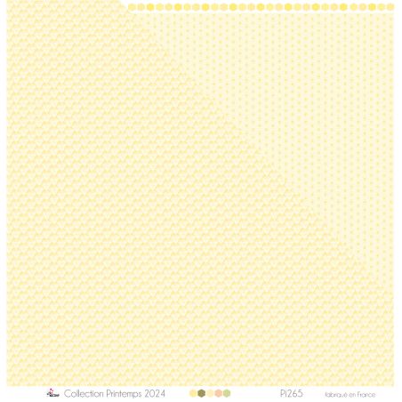 Minis fleurs blanches sur fond jaune- Papier imprimé