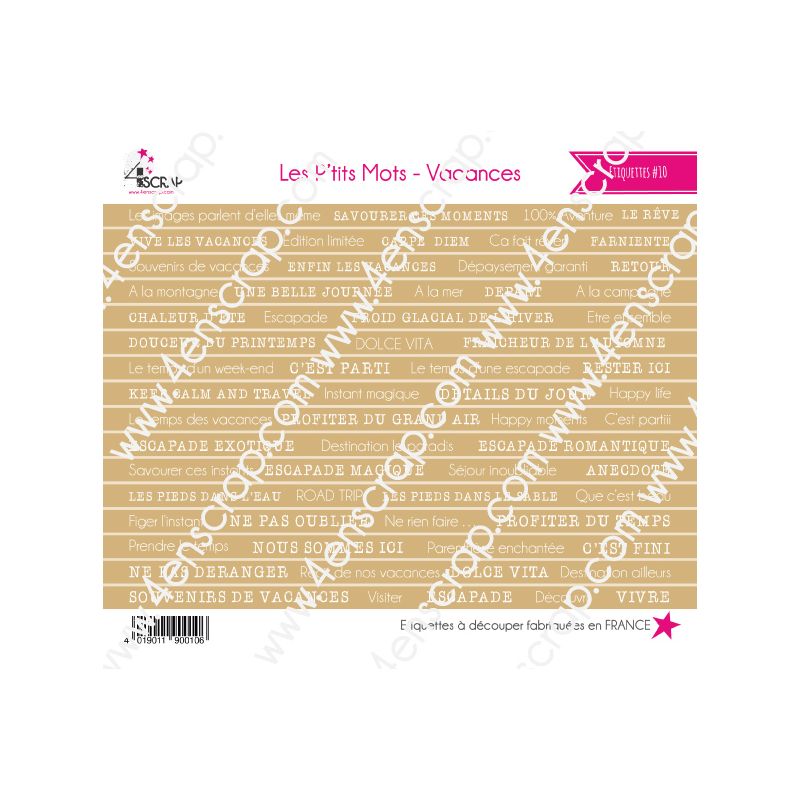 Vacances - Etiquette à découper Scrapbooking Carterie Vacances - Etiquette à découper Scrapbooking Carterie
