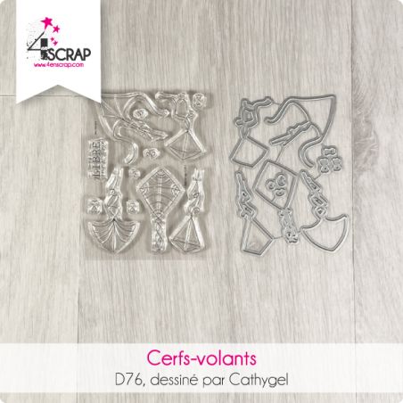 Cerfs-volants - Duo tampons transparents et die