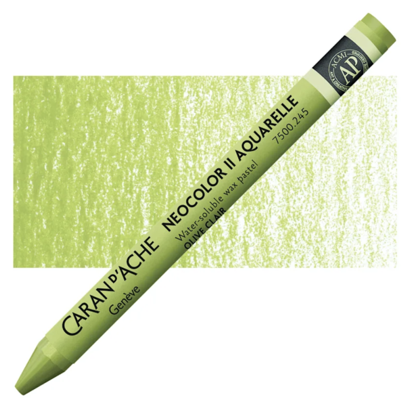 Neocolors II Chinese Green Pencil - Watercolor Scrapbooking Cardboard