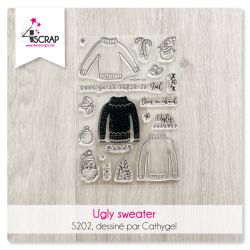 Clear Stamp Scrapbooking Card winter christmas - Ugly sweater Clear Stamp Scrapbooking Card winter christmas - Ugly sweater