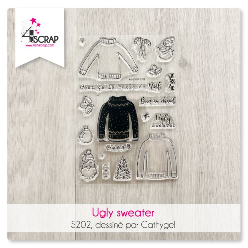 Clear Stamp Scrapbooking Card winter christmas - Ugly sweater Clear Stamp Scrapbooking Card winter christmas - Ugly sweater
