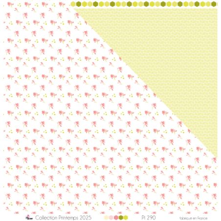 Mini beige candy canes on a white background - Printed paper