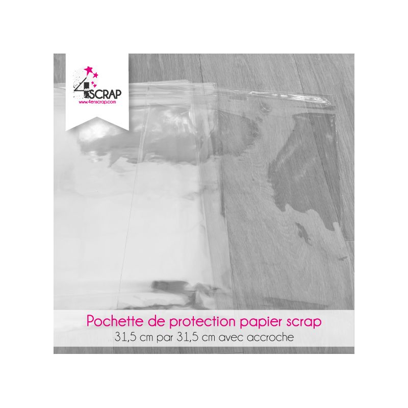 Lot de 50 pochettes de protection pour papier de scrap avec accroche - Outils de Scrapbooking Lot de 50 pochettes de protection pour papier de scrap avec accroche - Outils de Scrapbooking