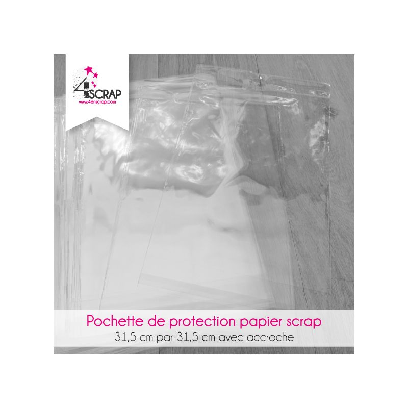 Lot de 50 pochettes de protection pour papier A4 avec accroche - Outils de Scrapbooking Lot de 50 pochettes de protection pour papier A4 avec accroche - Outils de Scrapbooking