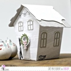 Matrice de coupe Scrapbooking Carterie boite cadeau oiseau - Nichoir Matrice de coupe Scrapbooking Carterie boite cadeau oiseau - Nichoir
