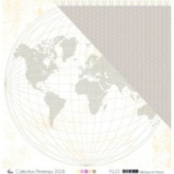 Papier imprimé Scrapbooking Carterie - "Mappemonde taupe sur fond blanc tâcheté" Papier imprimé Scrapbooking Carterie - "Mappemonde taupe sur fond blanc tâcheté"
