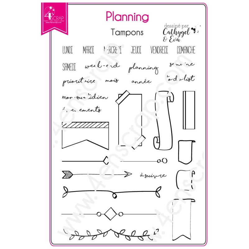 Tampon transparent Scrapbooking Carterie agenda - Planning Tampon transparent Scrapbooking Carterie agenda - Planning