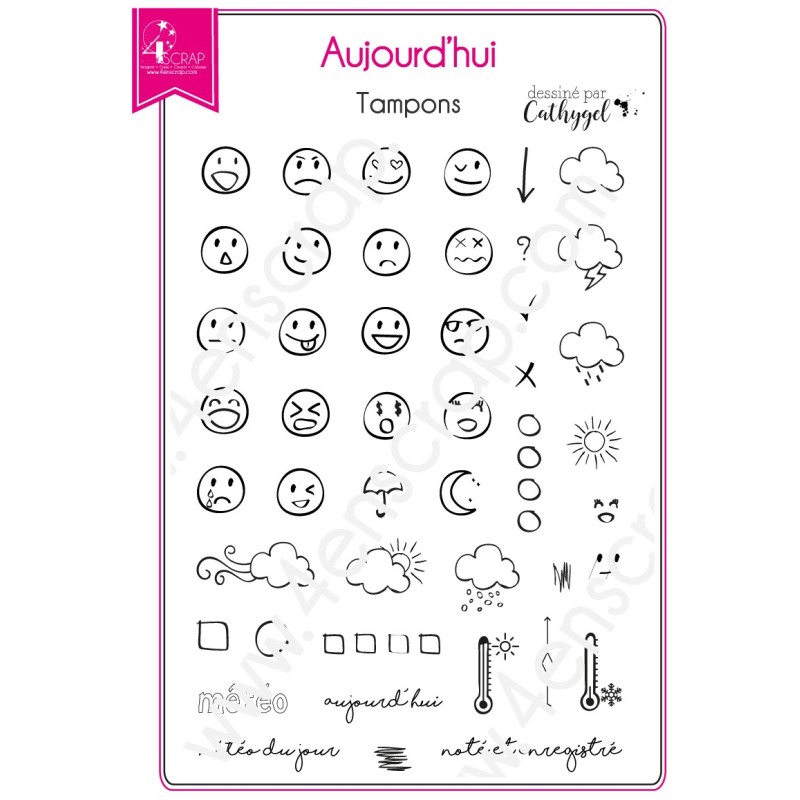 Tampon transparent Scrapbooking Carterie agenda - Aujourd'hui Tampon transparent Scrapbooking Carterie agenda - Aujourd'hui