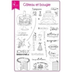 Tampon transparent Scrapbooking Carterie anniversaire - Gâteau & bougies