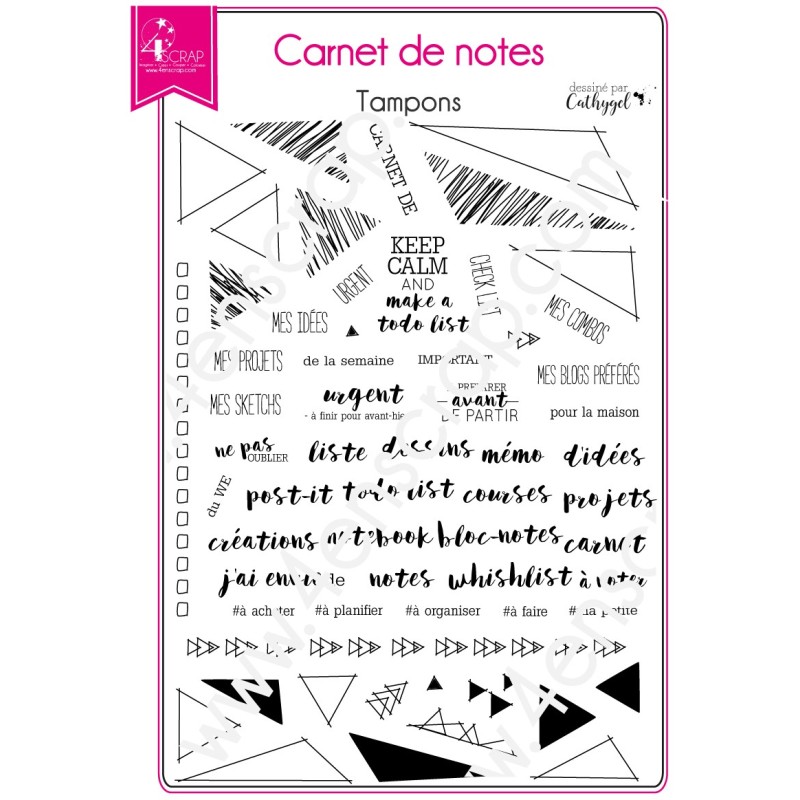 Tampon transparent Scrapbooking Carterie triangle - Carnet de notes Tampon transparent Scrapbooking Carterie triangle - Carnet de notes