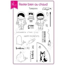 Tampon transparent Scrapbooking Carterie esquimau - Rester bien au chaud