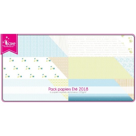 Pack Papier Imprimé Scrapbooking Carterie - Eté 2018