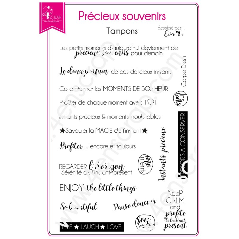 Tampon transparent Scrapbooking Carterie instant photo - Précieux souvenirs Tampon transparent Scrapbooking Carterie instant photo - Précieux souvenirs