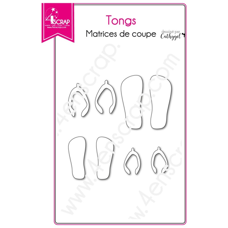 Matrice de coupe Scrapbooking Carterie chaussure plage - Tongs Matrice de coupe Scrapbooking Carterie chaussure plage - Tongs