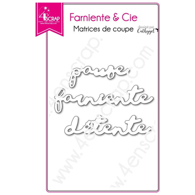 Matrice de coupe Scrapbooking Carterie mot vacances - Farniente & Cie Matrice de coupe Scrapbooking Carterie mot vacances - Farniente & Cie