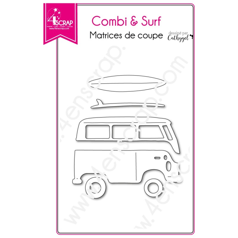 Matrice de coupe Scrapbooking Carterie van atlantique - Combi & surf Matrice de coupe Scrapbooking Carterie van atlantique - Combi & surf