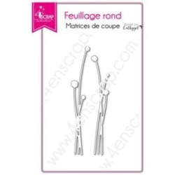 Matrice de coupe Scrapbooking Carterie feuille tige - Feuillage rond