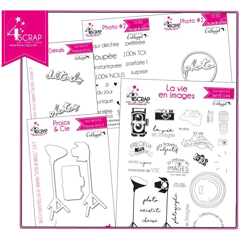 Tampon transparent matrice die Scrapbooking Carterie - Pack produit "Photo" Tampon transparent matrice die Scrapbooking Carterie - Pack produit "Photo"