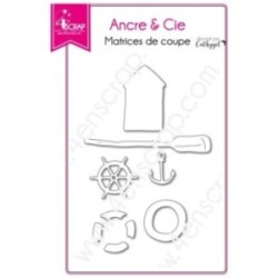 Matrice de coupe Scrapbooking Carterie cabane bateau - Ancre & Cie