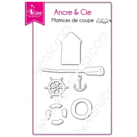 Matrice de coupe Scrapbooking Carterie cabane bateau - Ancre & Cie