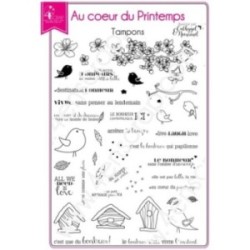 Tampon transparent Scrapbooking Carterie cerisier - Au coeur du printemps