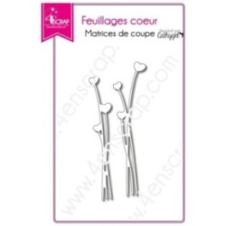 Matrice de coupe Scrapbooking Carterie feuille tige - Feuillages coeur