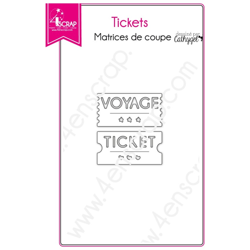 Matrice de coupe Scrapbooking Carterie voyage loisir - Tickets Matrice de coupe Scrapbooking Carterie voyage loisir - Tickets