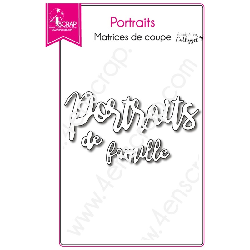 Matrice de coupe Scrapbooking Carterie mot photo - Portraits Matrice de coupe Scrapbooking Carterie mot photo - Portraits