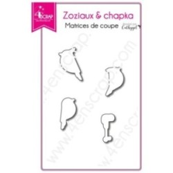  Zoziaux & chapka - Matrice de coupe Scrapbooking Carterie oiseau hiver
