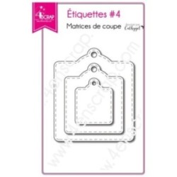 Matrice de coupe Scrapbooking Carterie carré couture - Etiquettes 4