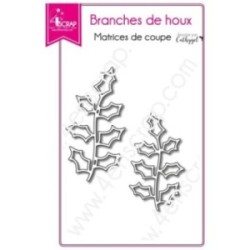 Matrice de coupe Scrapbooking Carterie feuille hiver - Branches de houx