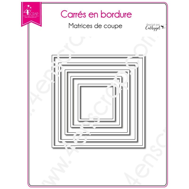 Matrice de coupe Scrapbooking Carterie forme - Carrés en bordure Matrice de coupe Scrapbooking Carterie forme - Carrés en bordure