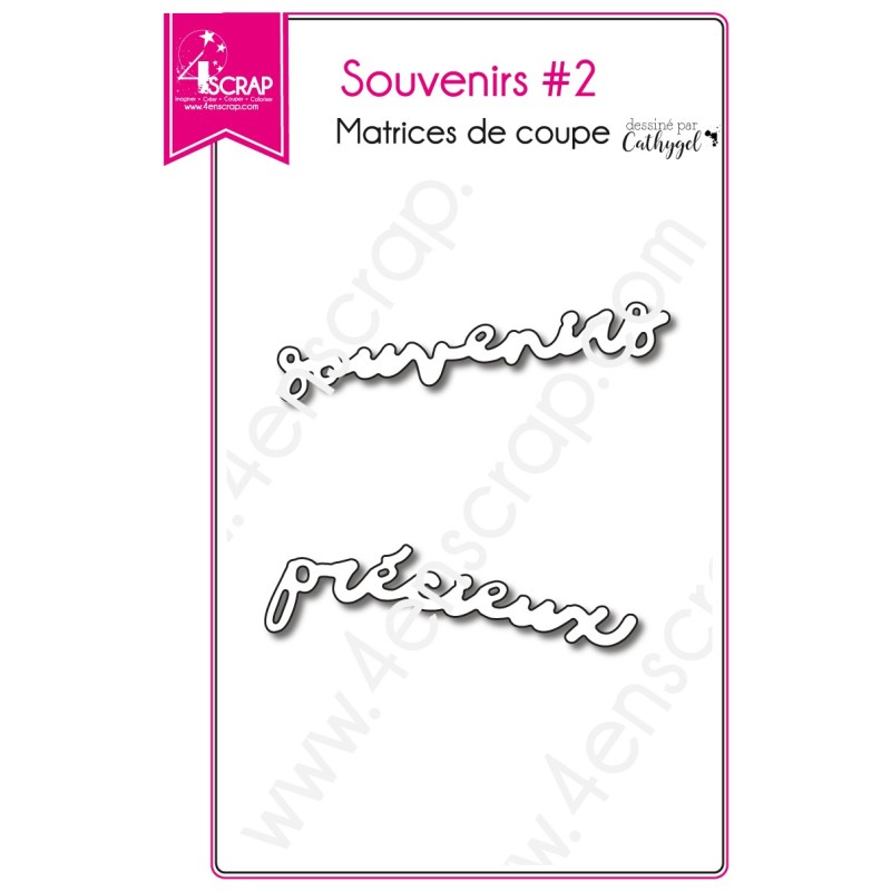 Matrice de coupe Scrapbooking Carterie mot précieux - Souvenirs 2 Matrice de coupe Scrapbooking Carterie mot précieux - Souvenirs 2
