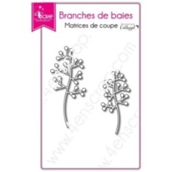 Matrice de coupe Scrapbooking Carterie feuille tige - Branches de baies 2