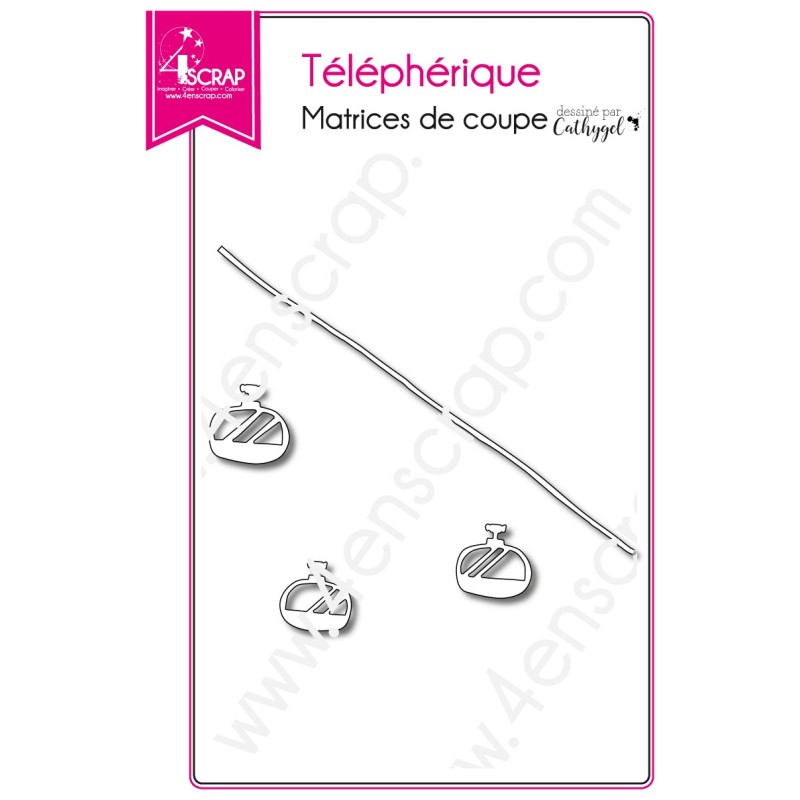 Matrice de coupe Scrapbooking Carterie montagne - Téléphérique Matrice de coupe Scrapbooking Carterie montagne - Téléphérique