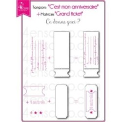 Matrice de coupe Scrapbooking Carterie anniversaire invitation - Grand ticket Matrice de coupe Scrapbooking Carterie anniversaire invitation - Grand ticket