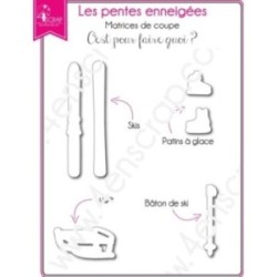 Tampon transparent matrice die Scrapbooking Carterie ski - Les pentes enneigées