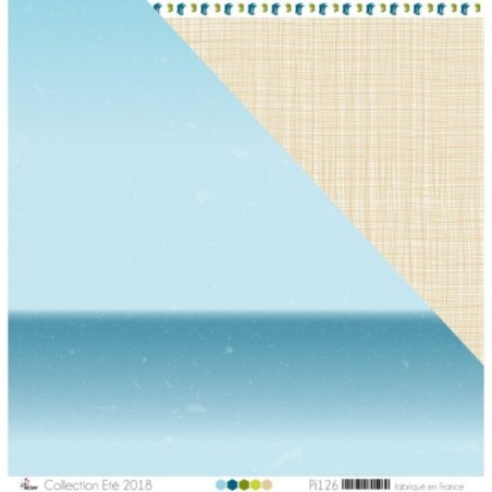 Papier imprimé Scrapbooking Carterie - "Dégradé de bleu glacier & bleu océan tâcheté"