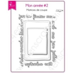 Matrice de coupe Scrapbooking Carterie mot mois rectangle - Mon année 2