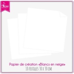 Pack Blancs en Neige 10f 30 cm x 30 cm - Papier Uni Scrapbooking Carterie