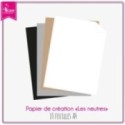 Papier Uni Scrapbooking Carterie - Les neutres 10f A4