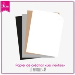 Papier Uni Scrapbooking Carterie - Les neutres 10f A4