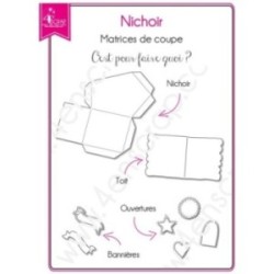 Matrice de coupe Scrapbooking Carterie boite cadeau oiseau - Nichoir Matrice de coupe Scrapbooking Carterie boite cadeau oiseau - Nichoir