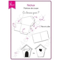 Matrice de coupe Scrapbooking Carterie boite cadeau oiseau - Nichoir Matrice de coupe Scrapbooking Carterie boite cadeau oiseau - Nichoir